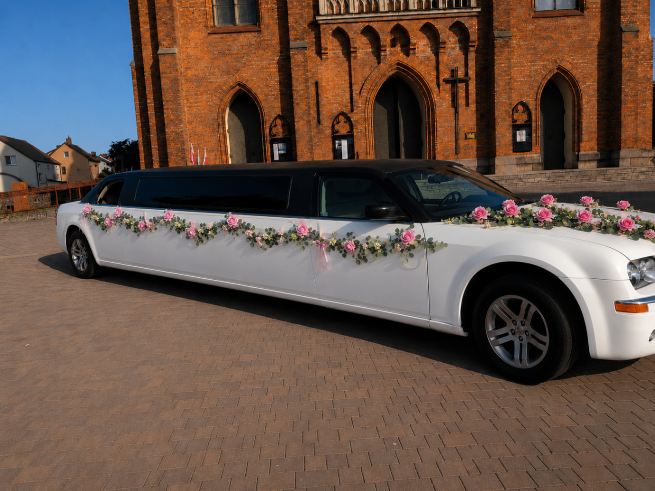 Limuzyna Chrysler przed katedrą