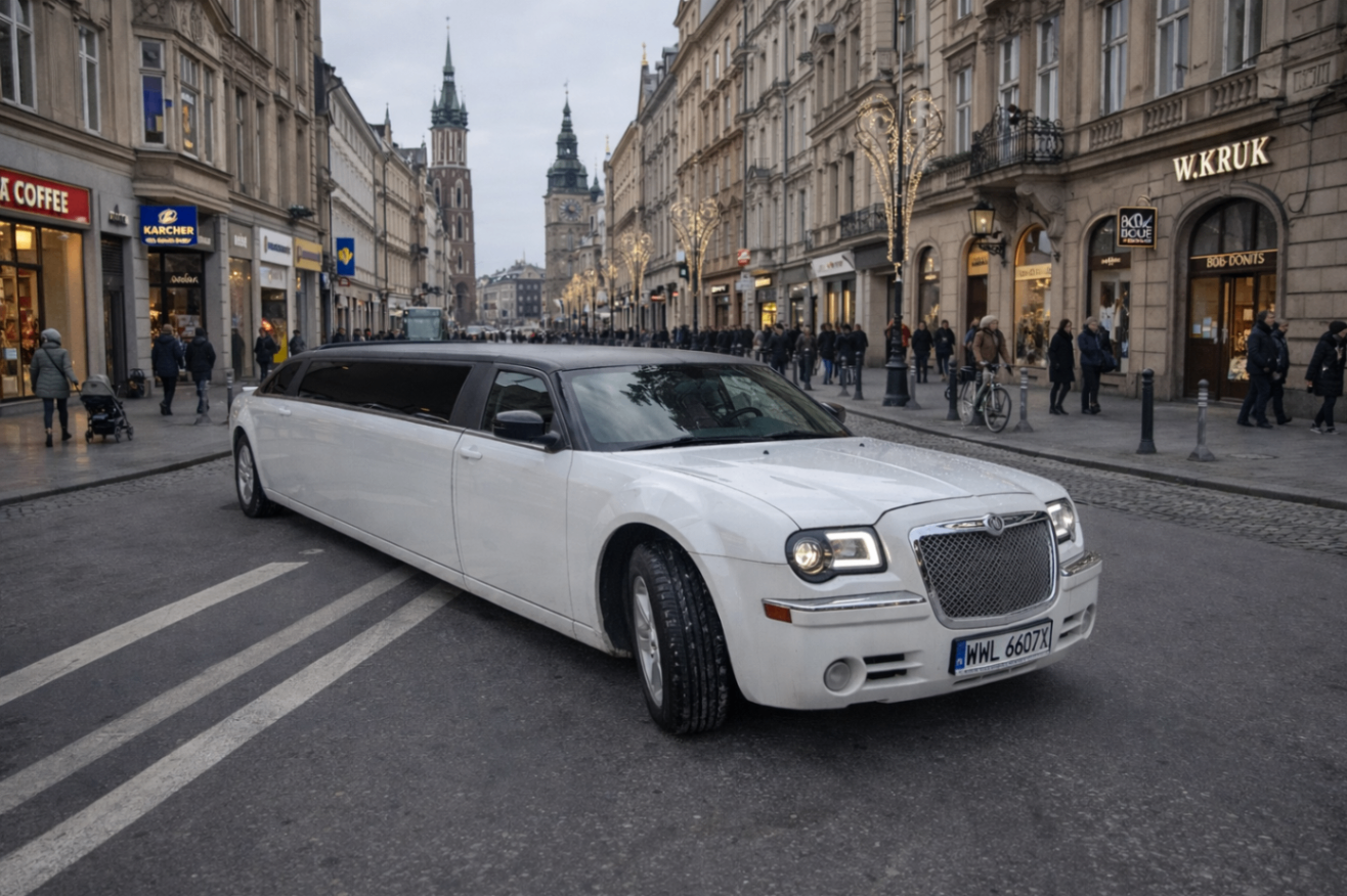Limuzyna Chrysler na Starym Mieście